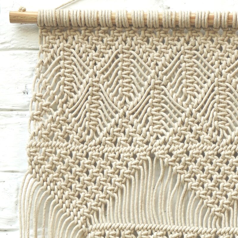 Cotton Dakota Fields Rustic Macrame Wall Hanging with good Rod